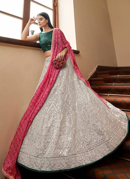 White Colour Arya Royal Saga Heavy Wedding Wear Organza Heavy Work Wedding Wear Latest Lehenga Choli Collection 7303